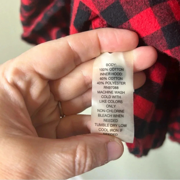 Vintage Delia's Hooded Button Down Plaid Shirt Size Small - Picture 5 of 5